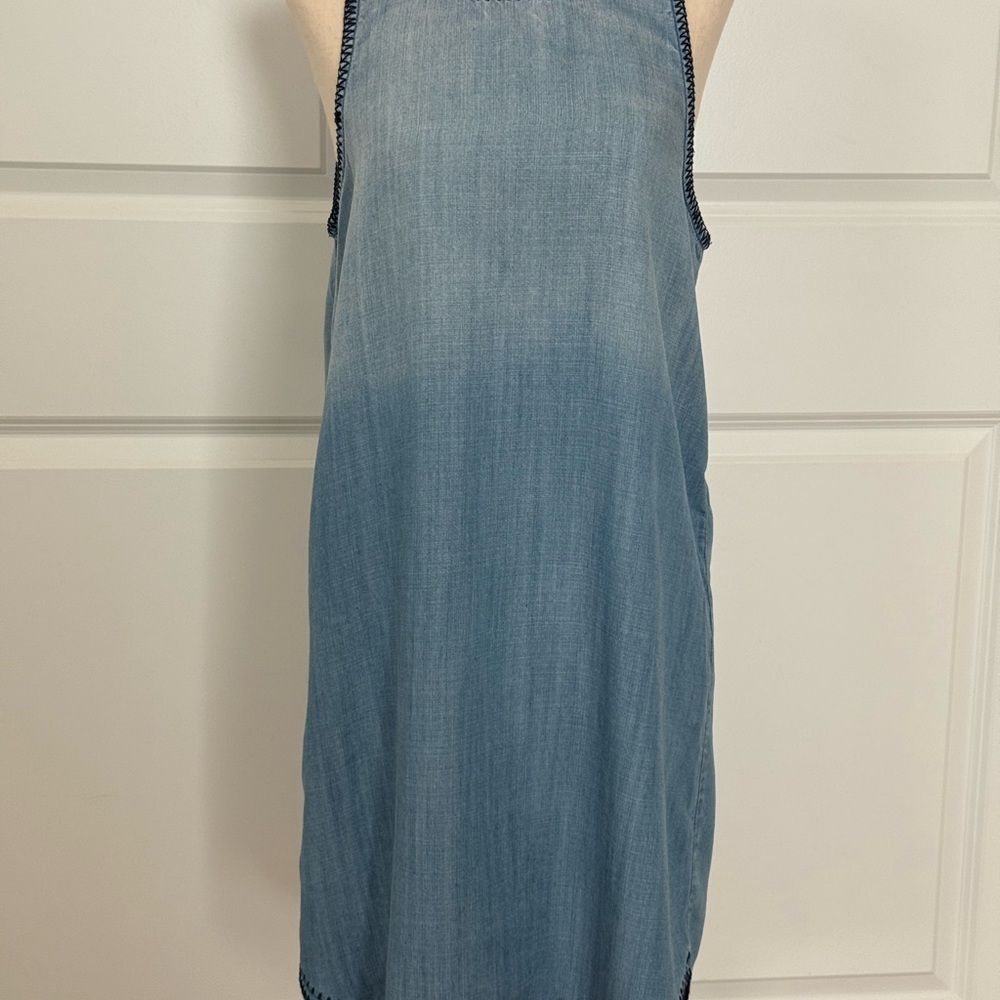Blue Rain Light Blue Denim Midi Dress